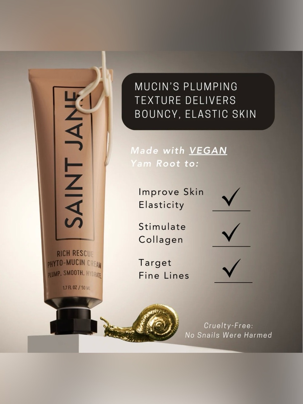 Saint Jane Rich Rescue Phyto-Mucin Cream 50ml Hydrating Moisturizer NEW - Picture 2 of 13